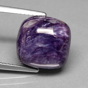 Charoïte violet naturelle coupe coussin, 6,76 ct, opaque