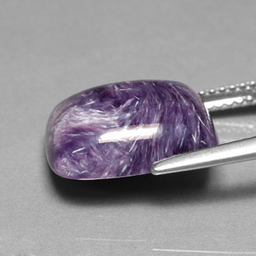 Charoïte violet naturelle coupe coussin, 6,49 ct, opaque
