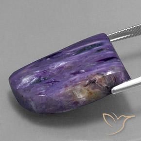 Charoïte Violet pourpre velours naturelle Fantaisie, 30.57 ct, Opaque