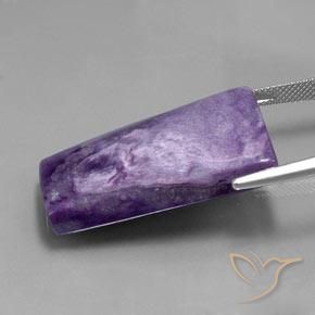 Charoïte Violet foncé naturelle Baquette, 39.47 ct, Opaque
