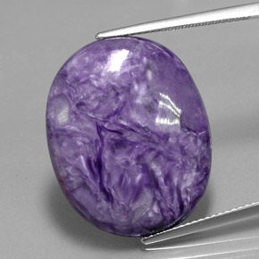 Charoïte violet naturelle coupe ovale, 26,05 ct, opaque