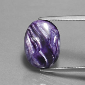 Charoïte Violet naturelle Coupe ovale, 5.22 ct, Opaque