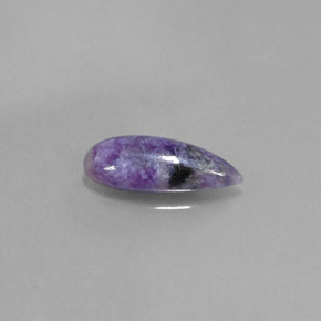 Charoïte violet naturelle en forme de poire, 1,73 ct, opaque