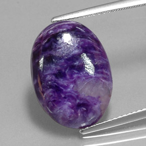Charoïte violet naturelle coupe ovale, 8,41 ct, opaque