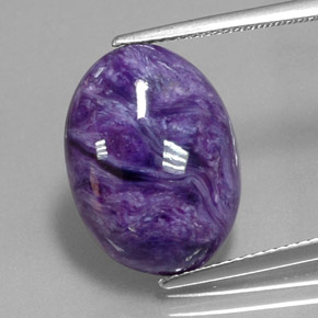 Charoïte violet naturelle coupe ovale, 9,57 ct, opaque