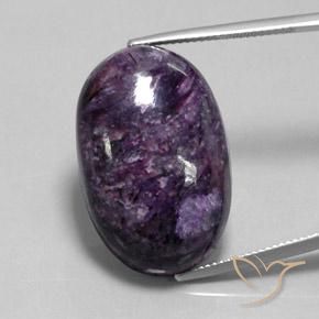 35.08ct Naturel Violet moyen-foncé Charoïte, ovale, Opaque