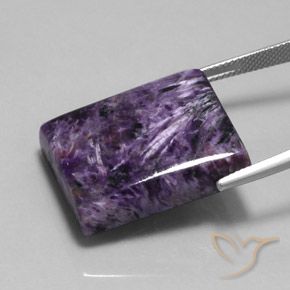 Charoïte Violet moyen-foncé naturelle Baquette, 40.10 ct, Opaque