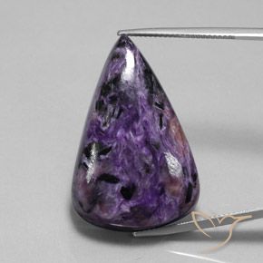 45.05ct Naturel Violet foncé Charoïte, En forme de poire, Opaque