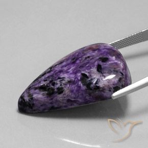 Charoïte Violet foncé naturelle En forme de poire, 45.05 ct, Opaque