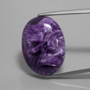 Charoïte Violet naturelle Coupe ovale, 17.94 ct, Opaque