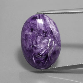Charoïte violet naturelle coupe ovale, 16,35 ct, opaque