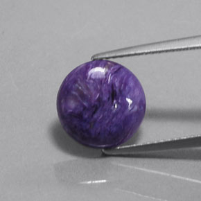 Charoïte violet naturelle coupe roude, 3,28 ct, opaque