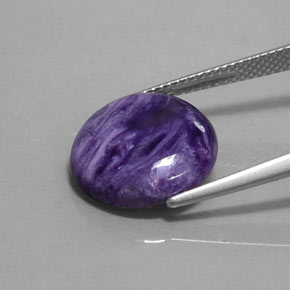 Charoïte violet naturelle coupe roude, 5,50 ct, opaque