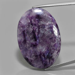 Charoïte Violet moyen-foncé naturelle Coupe ovale, 29.43 ct, Opaque