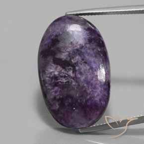 28.58ct Naturel Violet foncé Charoïte, ovale, Opaque