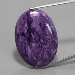 Charoïte violet naturelle coupe ovale, 27,90 ct, opaque