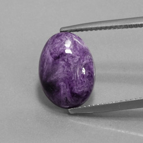Charoïte violet naturelle coupe ovale, 5,36 ct, opaque