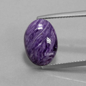 Charoïte violet naturelle coupe ovale, 5,59 ct, opaque