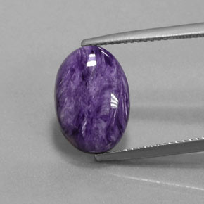 Charoïte violet naturelle coupe ovale, 4,77 ct, opaque