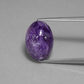 Charoïte violet naturelle coupe ovale, 6,56 ct, opaque