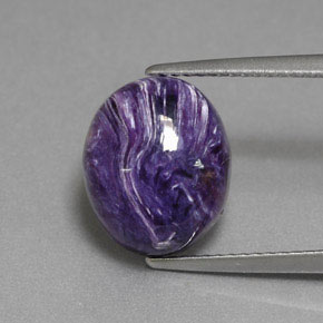 Charoïte violet naturelle coupe ovale, 5,56 ct, opaque