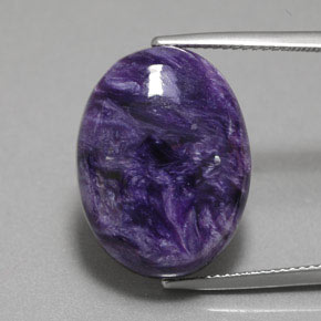 Charoïte violet naturelle coupe ovale, 15,67 ct, opaque