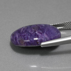 Charoïte violet naturelle coupe ovale, 11,80 ct, opaque