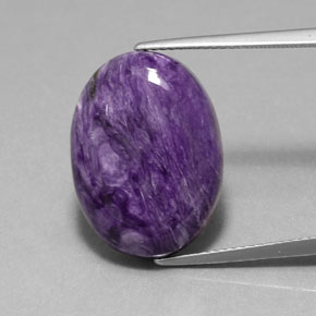 Charoïte Violet naturelle Coupe ovale, 13.64 ct, Opaque