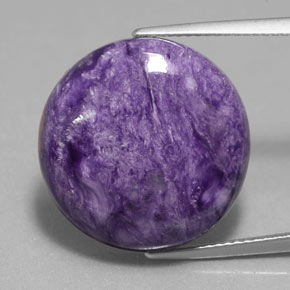 Charoïte violet naturelle coupe roude, 16,37 ct, opaque