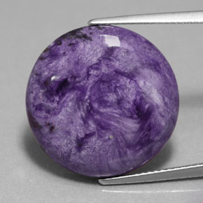 Charoïte violet naturelle coupe roude, 14,76 ct, opaque