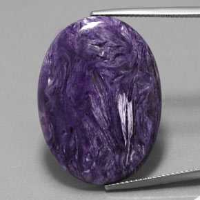 Charoïte violet naturelle coupe ovale, 24,63 ct, opaque