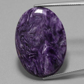 Charoïte violet naturelle coupe ovale, 23,69 ct, opaque