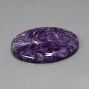 Charoïte violet naturelle coupe ovale, 23,69 ct, opaque