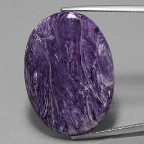Charoïte violet naturelle coupe ovale, 25,13 ct, opaque