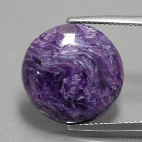 Charoïte Violet naturelle Coupe roude, 10.76 ct, Opaque