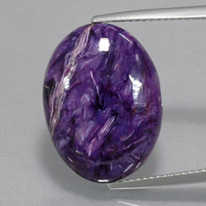 Charoïte violet naturelle coupe ovale, 13,56 ct, opaque