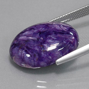 Charoïte violet naturelle coupe ovale, 13,56 ct, opaque