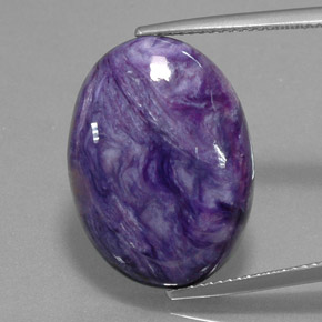 Charoïte Violet naturelle Coupe ovale, 14.16 ct, Opaque