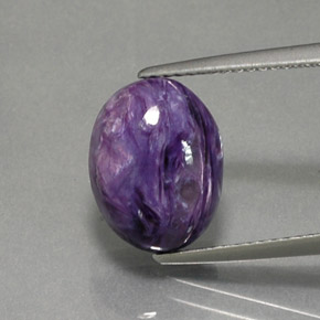 Charoïte violet naturelle coupe ovale, 4,70 ct, opaque