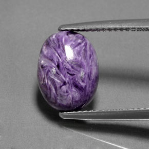 Charoïte violet naturelle coupe ovale, 3,74 ct, opaque