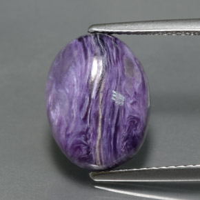 Charoïte violet naturelle coupe ovale, 5,26 ct, opaque