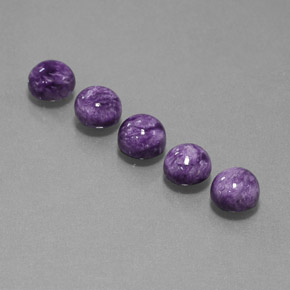 Achetez naturel ct violet charoïte gems, coupe roude, en provenance russie chez gemselect. en stock, livraison internationale!