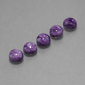 Achetez naturel ct violet charoïte gems, coupe roude, en provenance russie chez gemselect. en stock, livraison internationale!