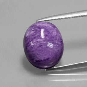 Charoïte violet naturelle coupe ovale, 4,80 ct, opaque