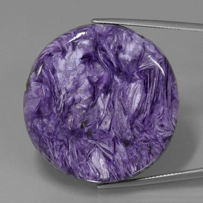 Charoïte Violet naturelle Coupe roude, 74.39 ct, Opaque