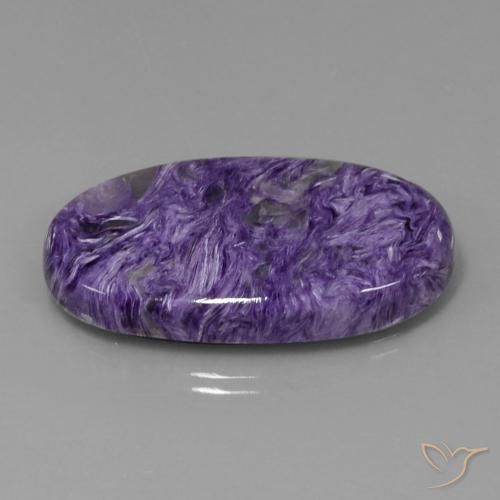 Charoïte Violet pourpre velours naturelle Coupe ovale, 50.99 ct, Opaque