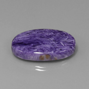 Charoïte Violet pourpre velours naturelle Coupe ovale, 34.88 ct, Opaque