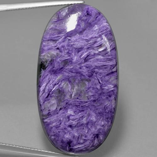 Charoïte violet naturelle coupe ovale, 49,22 ct, opaque