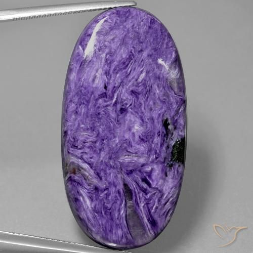 Charoïte violet naturelle coupe ovale, 55,43 ct, opaque