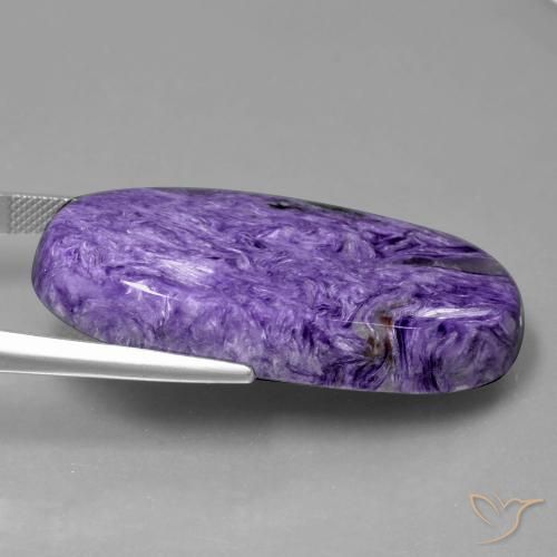 Charoïte violet naturelle coupe ovale, 55,43 ct, opaque